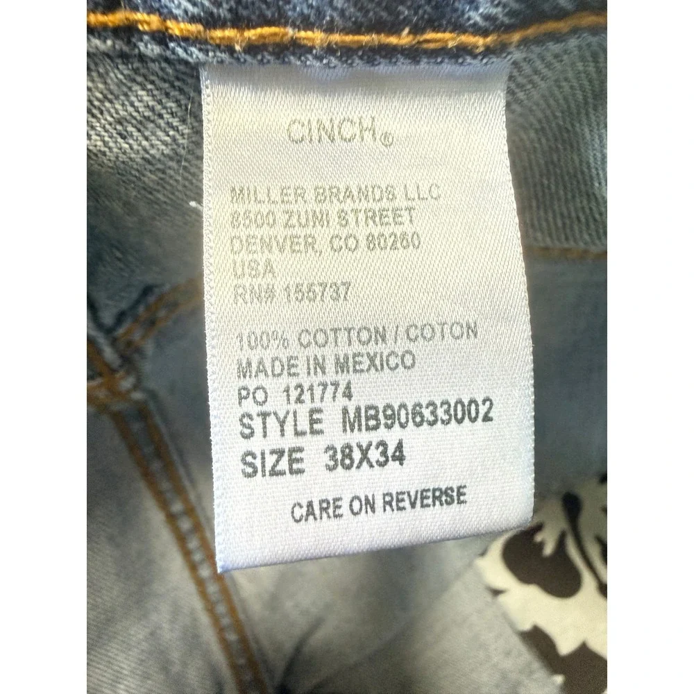 CINCH Black Label - Men's Jeans - Relaxed Straight Blue Denim MB90633002- 38x34